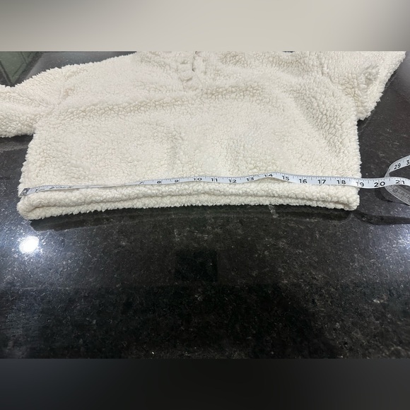 PAC Sun cropped Cozy White fleece pullover Sweater with snaps |Sz S | scandigirl - Picture 7 of 9